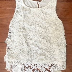 White lace-like top